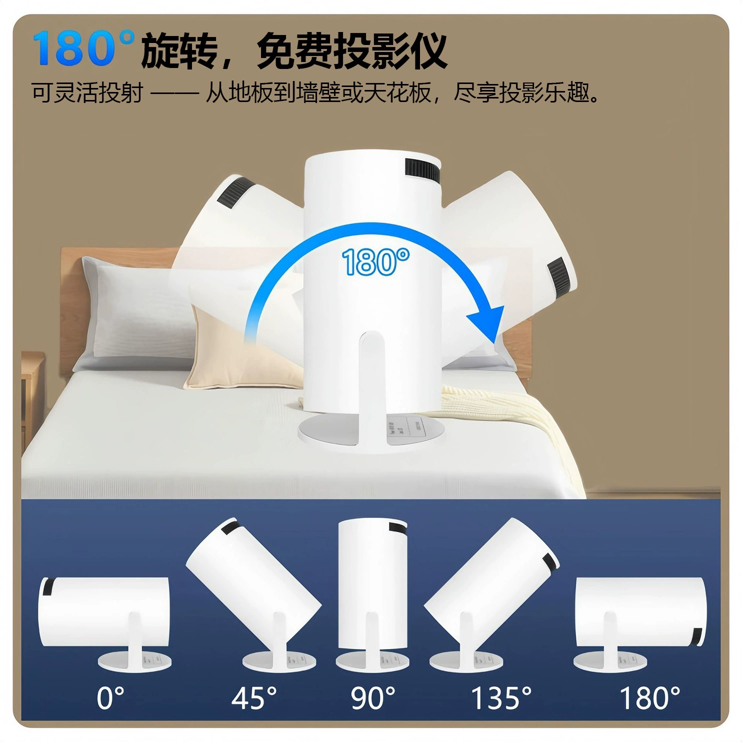 Handheld Projector HY300 Pro, Wireless Wi‑Fi & Bluetooth, 4K Support, Auto Keystone