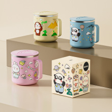 比鲁斯马克杯新款咖啡杯304不锈钢带盖水杯密封防漏防尘办公室