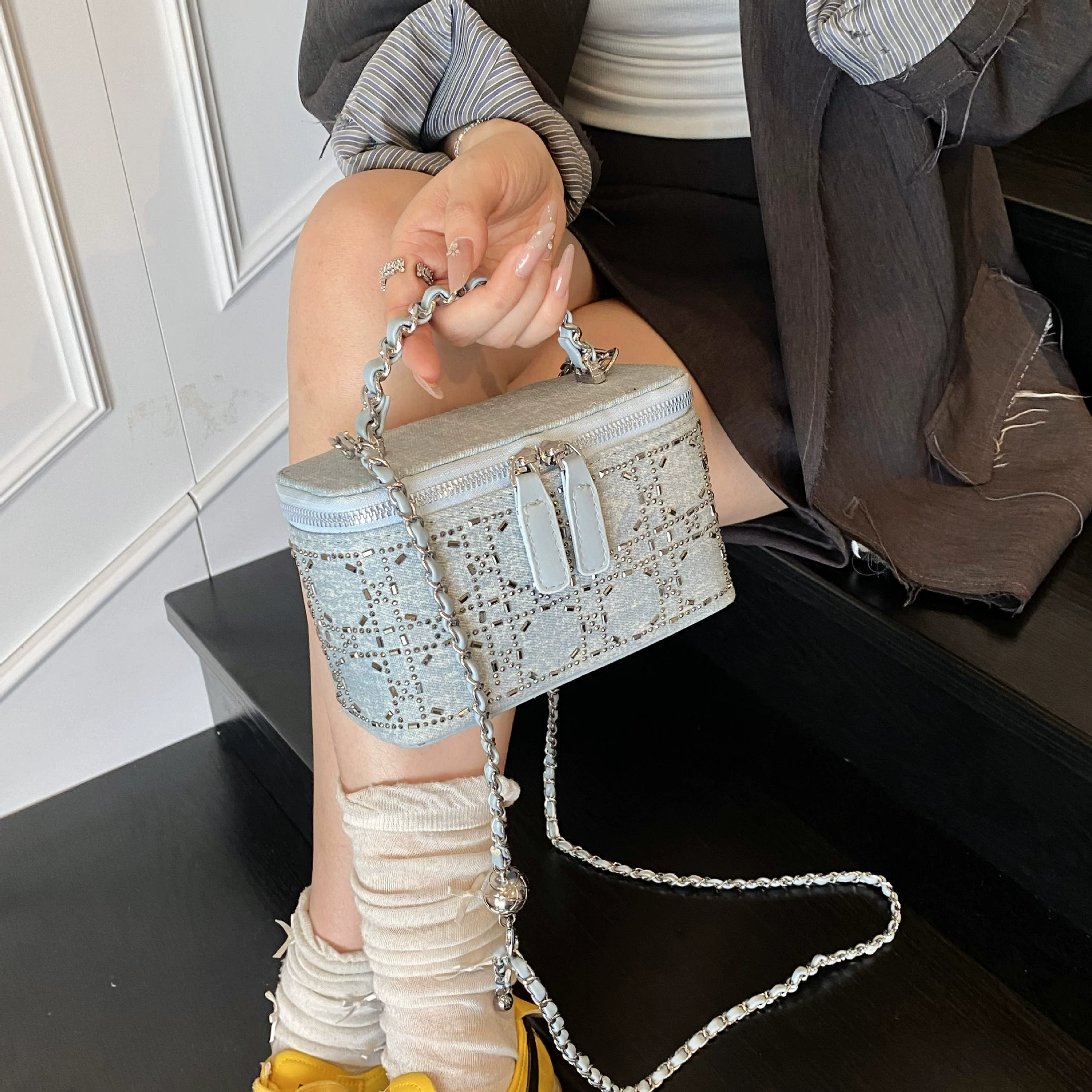 Маленькая цепочка, сумка через плечо, универсальная коробка дизайна, стиль Chanel