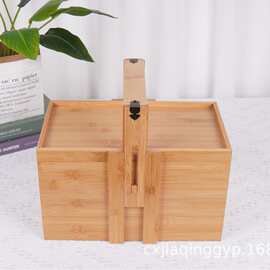 手提抽拉式木质点心收纳盒中式带盖干果礼品包装盒实木糕点储物盒