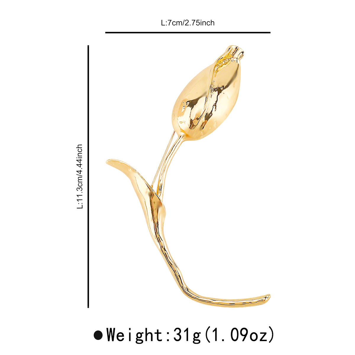 X0029 New Fashionable Elegant Catwalk Design Tulip Bud Brooch Light Luxury Temperament Pin Accessory For Women_voghion.com