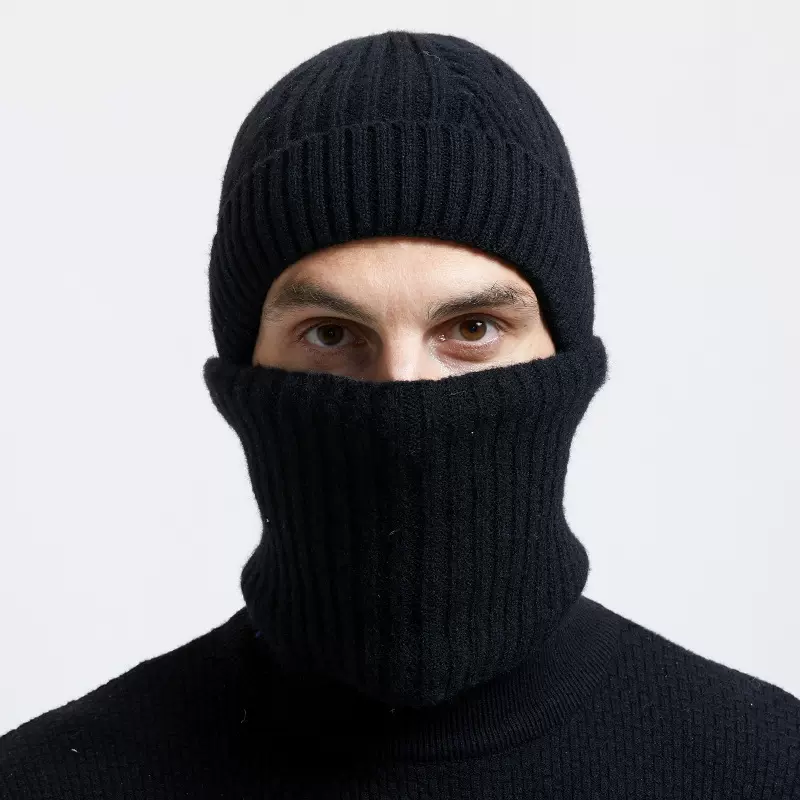 欧美跨境外贸新款晴纶纯色光板针织帽秋冬保暖加厚套头防风毛线帽