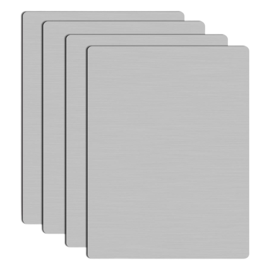 Placa de aluminio recubierta de transferencia térmica 0,45mm HD publicidad signo logo material blanco puro placa de metal cepillado luz del grano