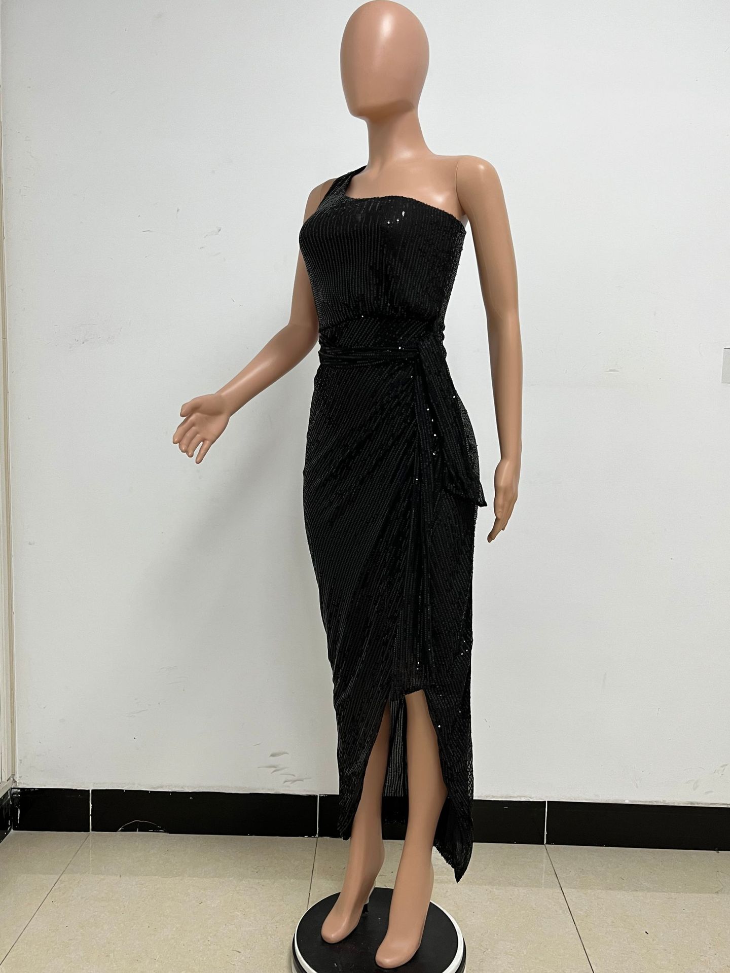 357g Weight Maxi Long Dress Dress Length Type Sleeveless Sleeve Length Sheath Dress Dresses Type Spandex, Polyester Fabric Type High Waist Waist Line Holiday, Daily Occasion Oblique collar Neckline Slim Fit Type Solid Color Pattern Summer Season Women's Gender Elegant, Sexy Style Wholesale Women's Elegant Sexy Solid Color Holiday Daily Oblique Collar Sleeveless Sheath Dress 83