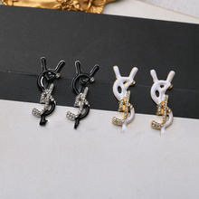 跨境杨家麻花设计潮流个性耳环新款Y字母轻奢气质网红时尚耳饰品