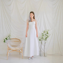 跨境韩版简约抹胸婚纱超仙复古少女甜美白色连衣裙旅拍轻婚纱批发