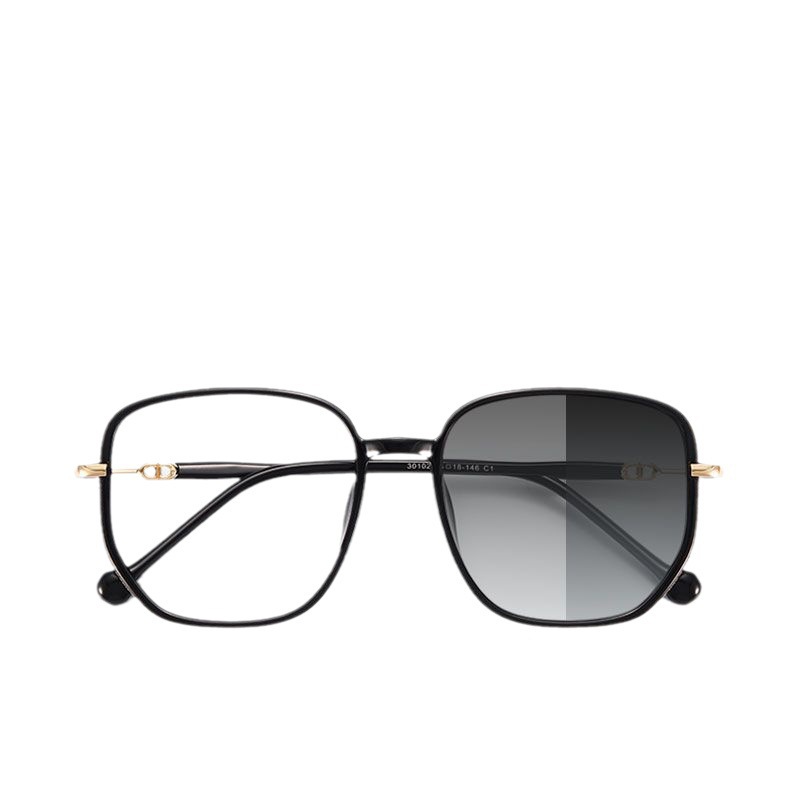 Gafas de presbiterias que cambian de color ultraligeras para mujeres de mediana edad y ancianas, versión coreana blanca de todo fósforo sin maquillaje, marco de ojo de marco grande suave y de cara alta