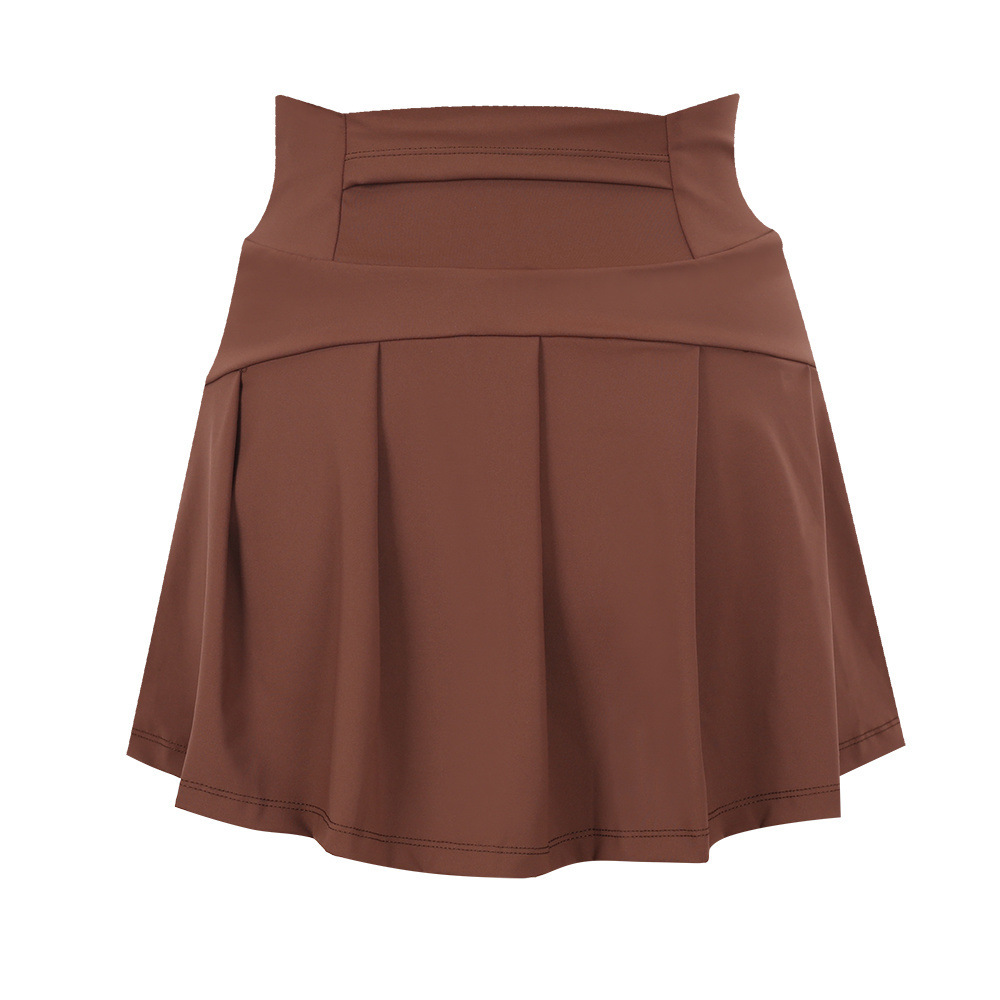 Falda de tenis de nailon estilo Lulu, de alta elasticidad, de seda helada, fina, transpirable, antiexposición, para yoga y deportes, para mujer.
