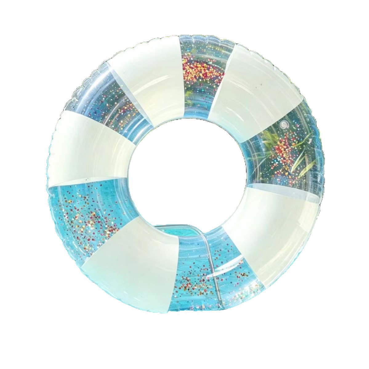 Anillo de natación para adultos con bolsas de aire dobles gruesas, anillo de salvavidas anti-rollback transparente, anillo de flotación inflable sobre agua