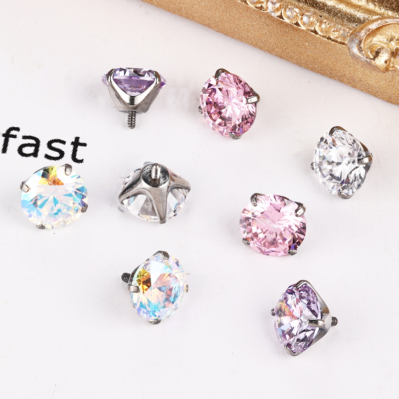 Pointed titanium steel lip stud product view