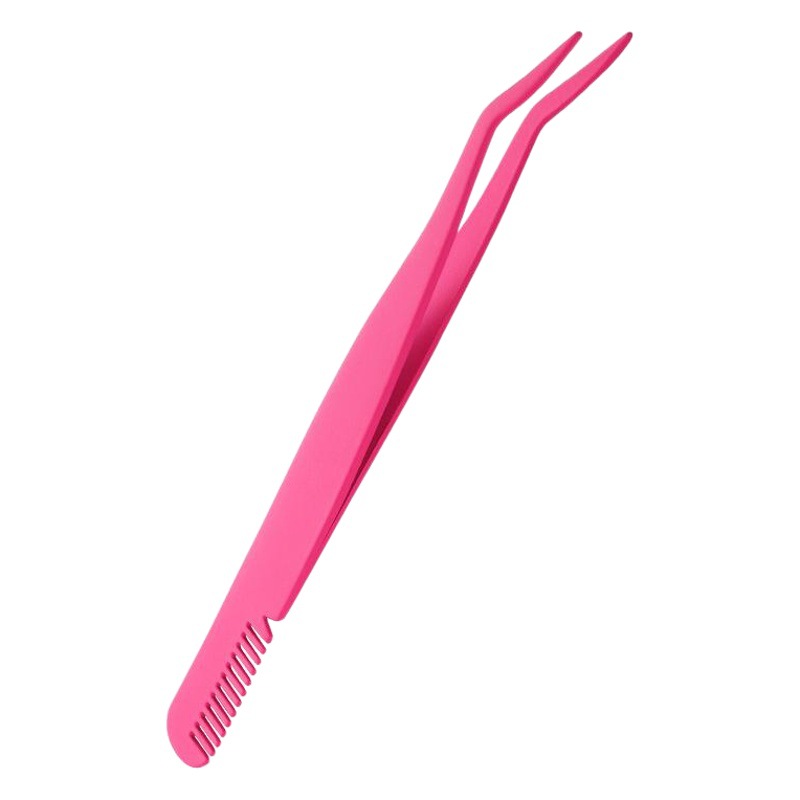 Fábrica al por mayor de acero inoxidable rizador de pestañas ceja clip pinzas boca fina con peine clip de cejas