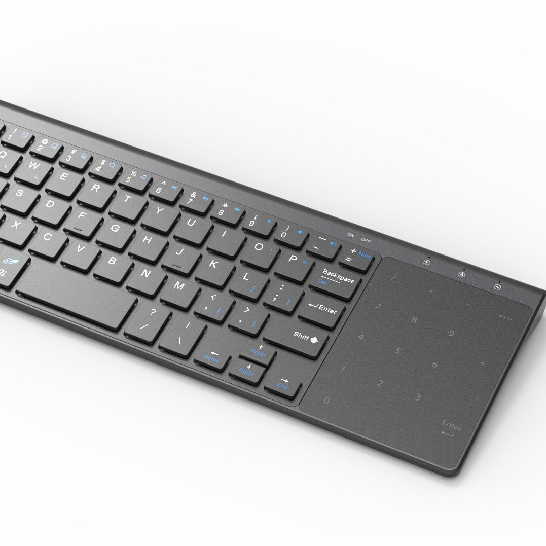 Teclado de tijera de 59 teclas transfronterizo inalámbrico Mini 2.4G con teclado de panel táctil Teclado de oficina de computadora inalámbrico