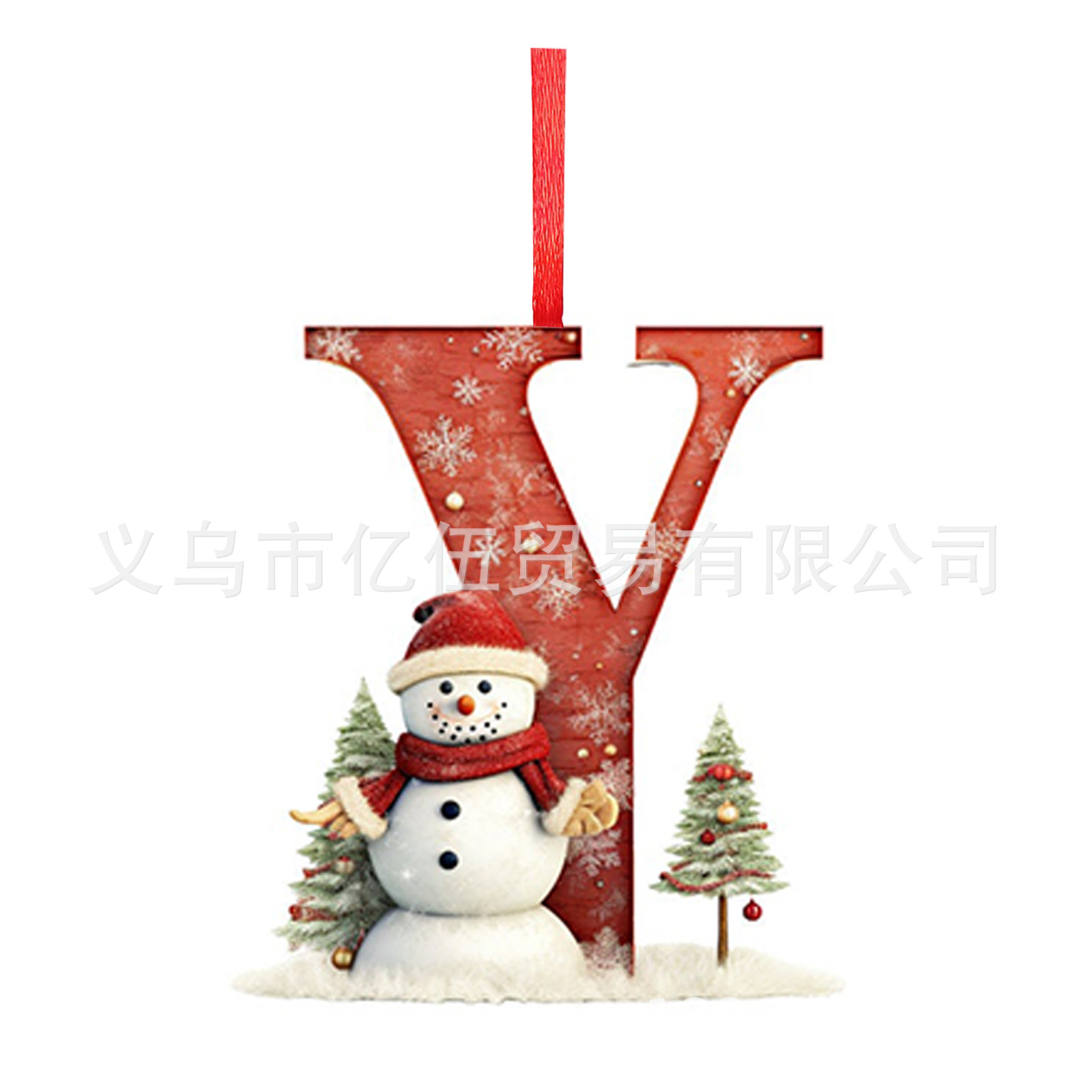 Nuevos productos transfronterizos 26 letras muñeco de nieve bebé colgante de Navidad acrílico plano árbol de Navidad decoración para el hogar colgante image 30