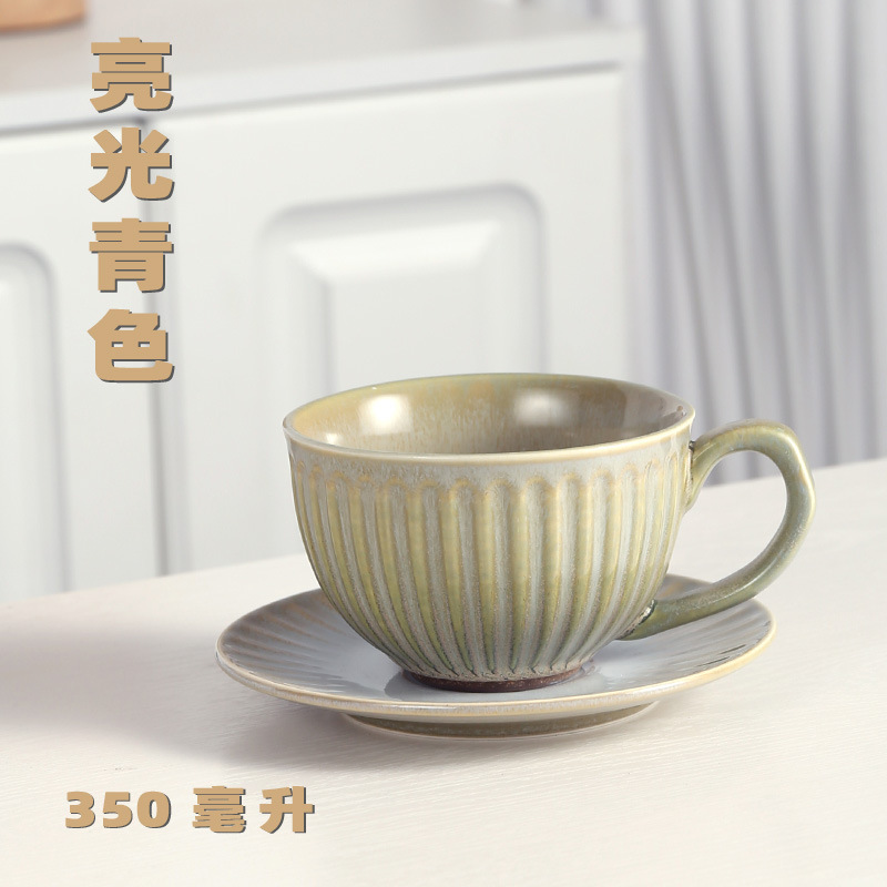 Ceramic Coffee Cup and Saucer Set Creative Latte Cup Latte Art Cup Personalized Couple Artistic Cup Cappuccino Coffee Cups