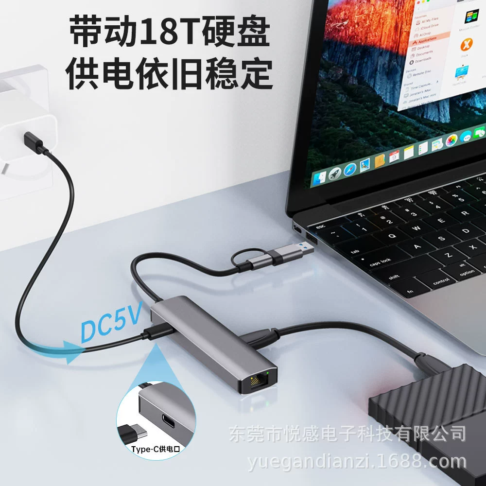 Гранично-перевод USB3.2 двуходинарная гигабитная проводная сетевая карта для мобильного телефона планшета USB к сетевому порту 10G 2.5G сетевая карта