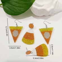 欧美新款感恩节耳饰粘土蛋糕南瓜派枫叶耳环精致时尚雏菊软陶耳环