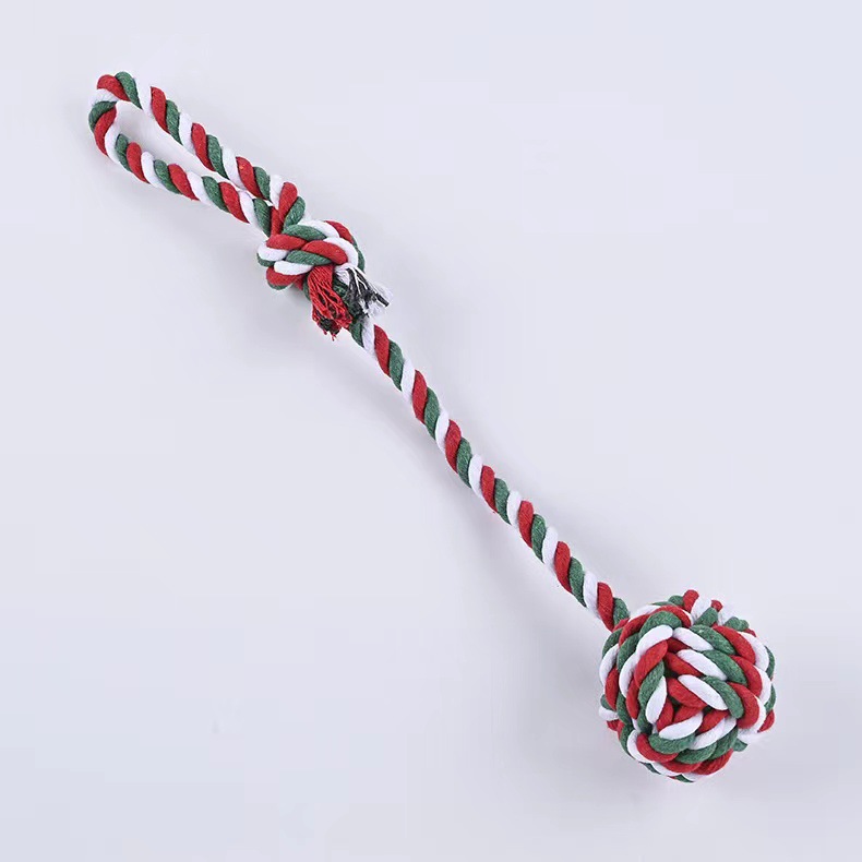 Juguete de cuerda de algodón para perros entrenamiento molar tiro de la mano bola colgante juguete de entrenamiento para perros resistente a mordeduras Corgi Teddy suministros para mascotas
