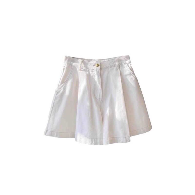 White Denim Short Skirt Pants for Women, Summer Thin Style, 2024 New Model, with Lining, Ruffled Hem, A-Line Hot Pants White Denim Short Skirt Pants for Women, Summer Thin Style, 2024 New Model, with Lining, Ruffled Hem, A-Line Hot Pants