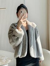 貂皮天鹅抽刀母025女整皮大衣领水貂皮大衣外套新款大衣水貂貂皮