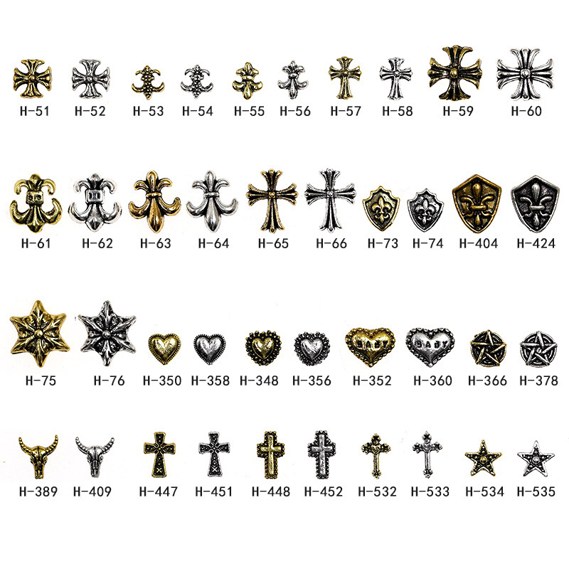 Japanese Nail Jewelry Antique Cross Alloy Retro European and American Personality Nail Punk Style Ancient Gold and Silver Black