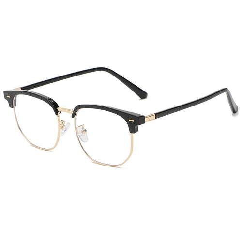 半框眼镜框男款蓝光成品近视眼镜可配度数潮流时尚平光镜眉毛镜框