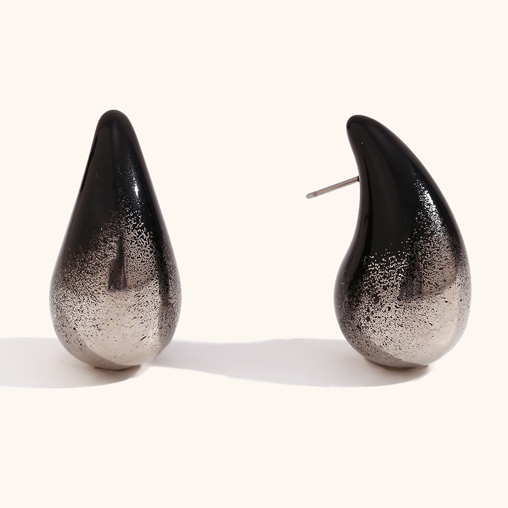 14g Weight Stainless Steel Ear Needle Material Ear Studs Classification 1 Pair Quantity Holiday, Daily Occasion Stainless Steel Material Water Droplets Pattern Women's Gender Plating Design Simple Style Style 1 Pair Simple Style Water Droplets Plating Stainless Steel Ear Studs 10