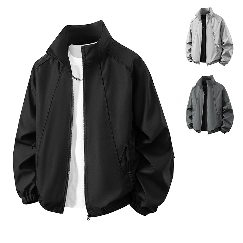 Spring and Autumn Style Unisex Stand Collar Casual Jacket Youth Jacket Trendy Outdoor Windproof Workwear Top