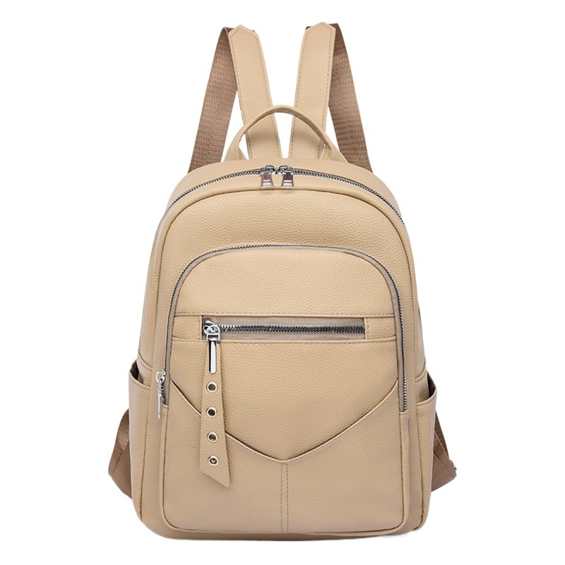 2024 nuevo casual de alta calidad de las mujeres de la PU mochila simple contraste de color urbano viaje mochila de moda