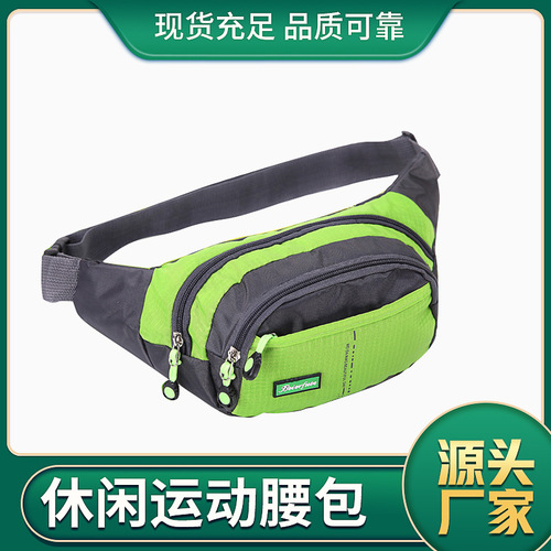 Nylon waist bag logo men and women outdoor running waist bag crossbody bag casual waist bag travel shopping seniors waist bag