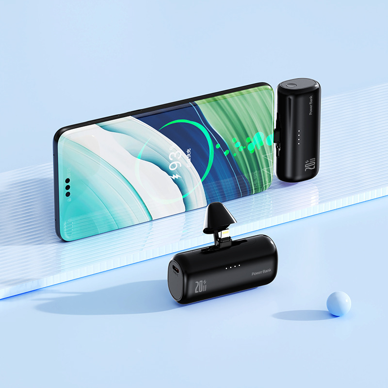 新しいロータリーテールプラグカプセルパワーバンク 5000 mAh コンパクトでポータブルなワイヤレスモバイル電源ロゴ高速充電|undefined