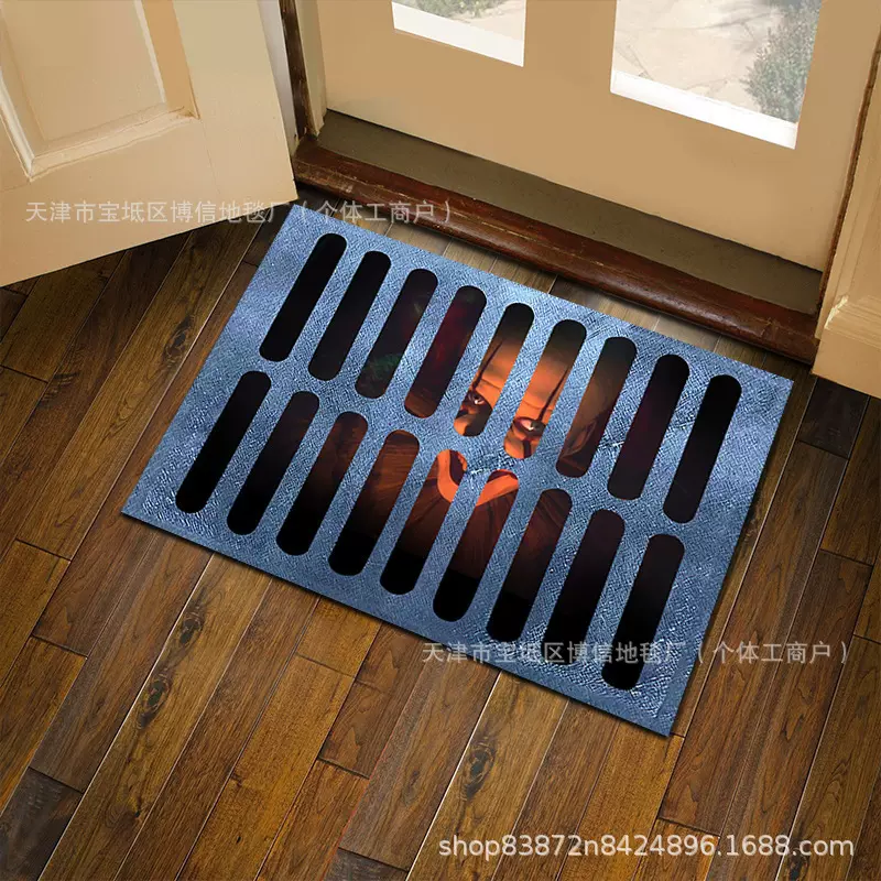 跨境立体小丑地垫玄关入户门地垫浴室门口吸水耐脏地垫节日装饰垫