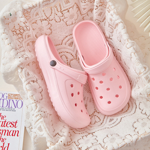 Summer Holes Slip-on Sandals Men's Shoes Non-slip Beach Shoes Dual-color Lightweight Two-in-one Slippers Breathable Rounded Toe Cooling Slippers for Women