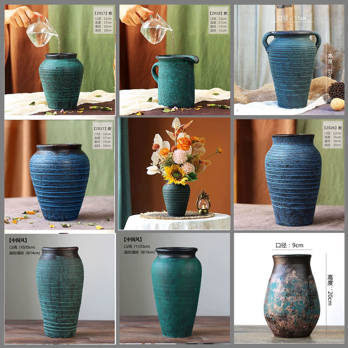 Ретро ручной работы керамическая глиняная ваза с гидропоной посудой садовая декоративная гостиная украшения красочная сушеная цветочная ваза