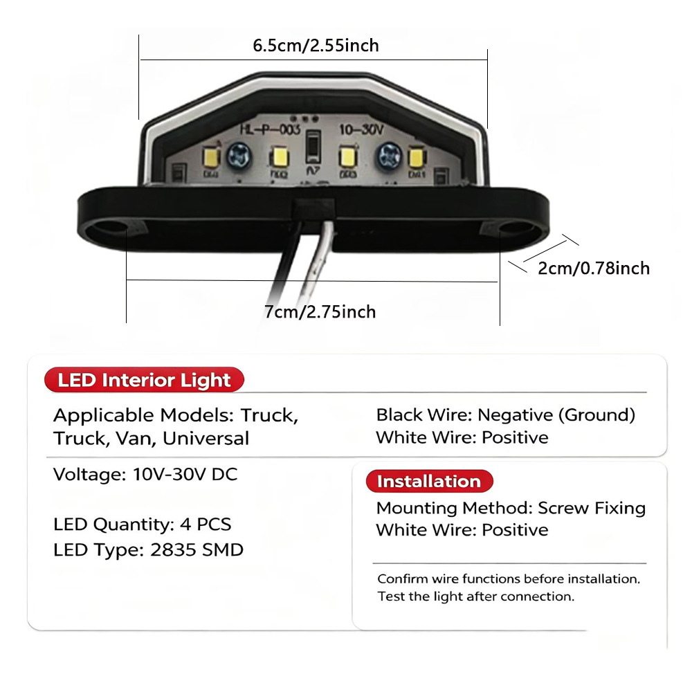 Aliexpress Independent Site 4Led Plastic License Plate Light Truck Trailer Tail Light Compartment Light Side Light