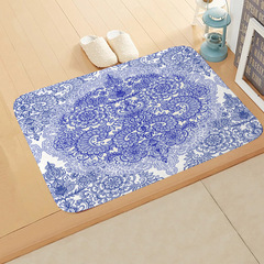 Cross-border modern minimalist lotus flower pattern flannel doormat for entrance, entryway, bedroom, room door mat