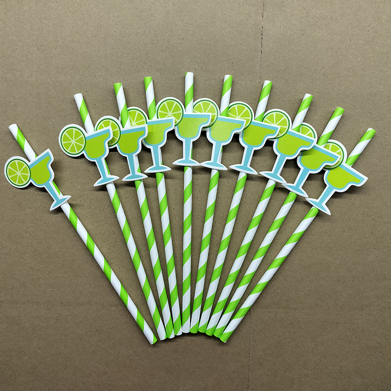 Pajitas de papel, vasos de vino, tarjetas de papel, cócteles degradables desechables, postres, decoración de pasteles, pajitas de fiesta, tubos de papel