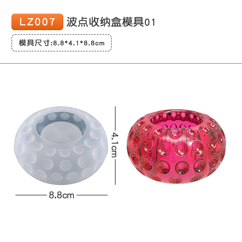 36 epoxi vela molde cristal racimo bola arco Polka Dot cubo vela almacenamiento hecho a mano resina silicona molde