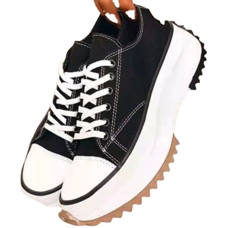 Новинка весны 2022, парусиновая обувь с низким берцем и толстой подошвой, женская обувь с клейкой подошвой, парусиновая обувь на плоском каблуке, женская 43