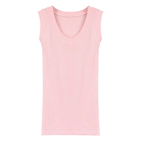 Korea Dongdaemun New Slimming Bodycon U-neck Strappy Backless Tank Top for Women Summer