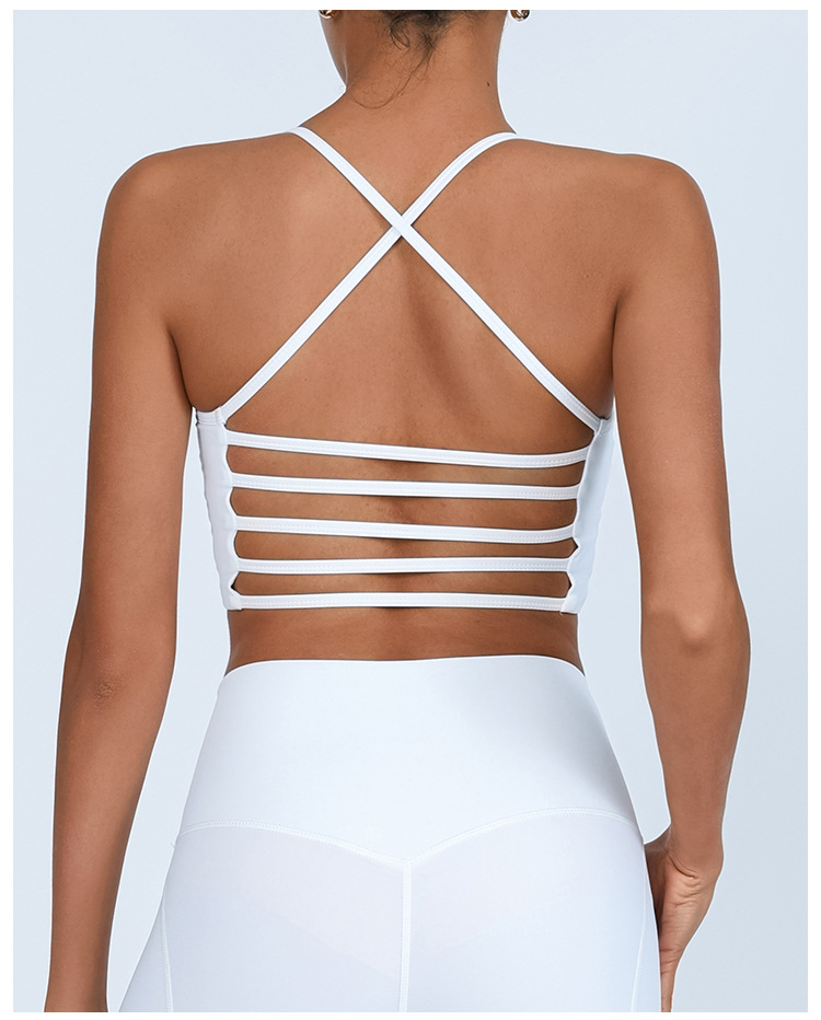 Europa y los Estados Unidos transfronterizos Amazonas ropa de yoga femenina desnuda desmontable cojín de pecho cruzado correa apretada ropa interior deportiva