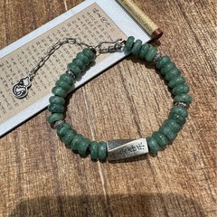 925銀のブレスレットの平安の喜びの螺旋の玉のそろばんの玉のブレスレットの新しい中国式の百合の民族の風の手の串