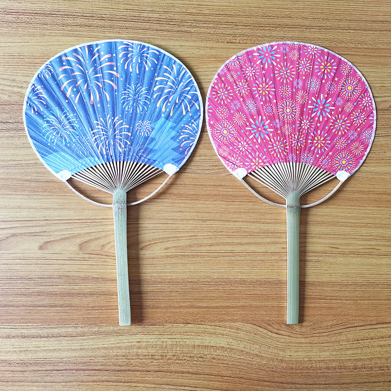 定制团扇 纸面扇子 竹骨架团扇 圆形扇子 24X38CM 团扇 广告扇