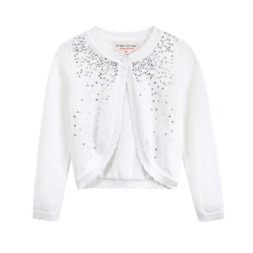 Korean Sparkling One-Pin Collar Scarf for Children - Summer Thin Version, Stylish Baby Girl Knit Sweater Jacket