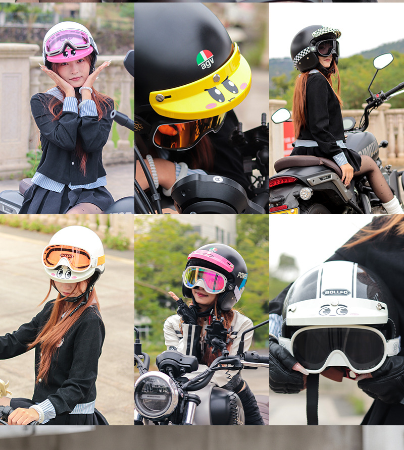 New Style Cute Three-Button Helmet Brim Sun Protection Small Helmet Brim Universal Retro Helmet Accessory