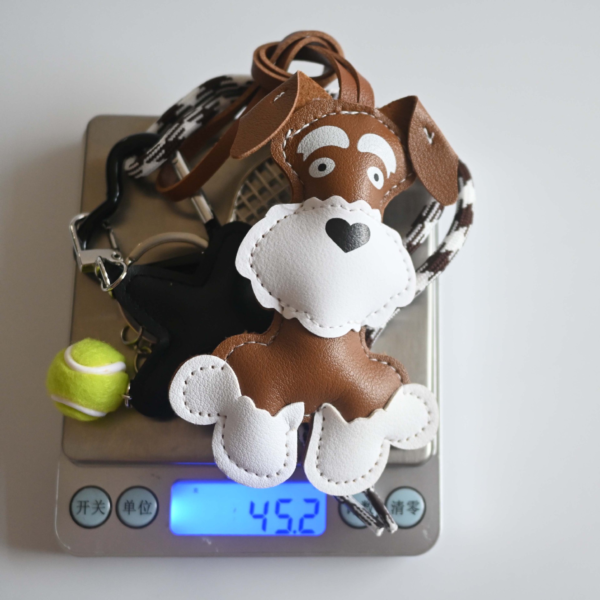 48g Weight Keychain Classification 1 Piece Quantity Holiday, Daily Occasion Pu Leather Material Dog Pattern All Seasons Season Vacation, Classic Style Style 1 Piece Vacation Classic Style Dog Pu Leather Keychain 2
