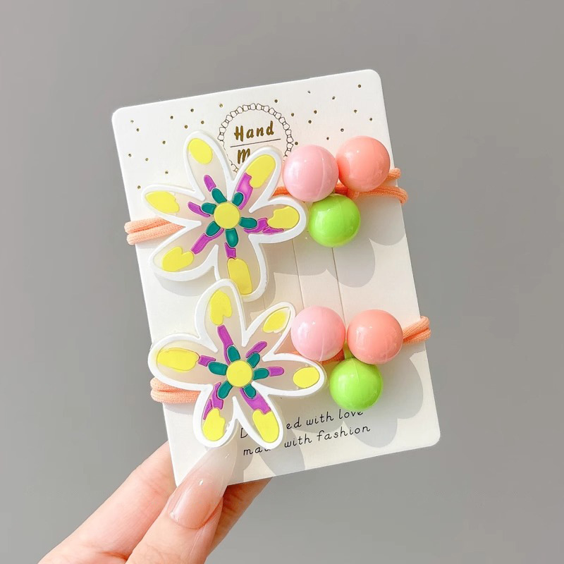 Cuerdas de cabeza de niños niñas no lastiman cabello elástico buena banda de cabello de niña adornos para el cabello lindos flores adornos para el cabello