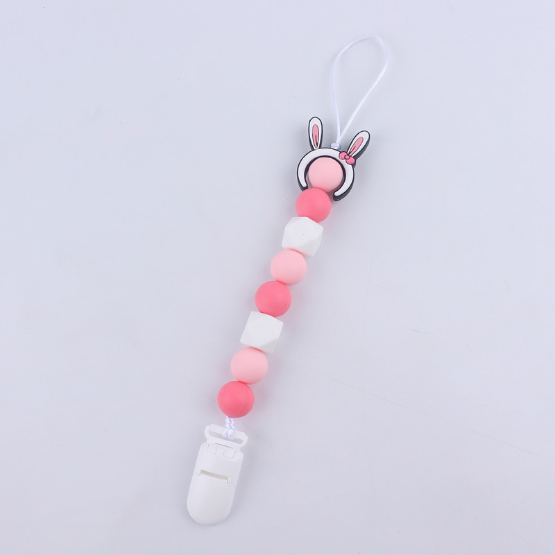 Comercio exterior Amazon nuevo bebé chupete cadena pezón cuerda silicona mordedor cadena anti-caída