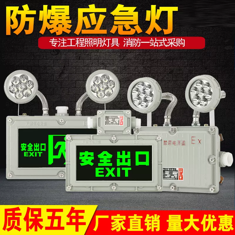 防爆应急灯照明灯LED疏散标志牌消防C照明灯加油站EX防爆安全出口