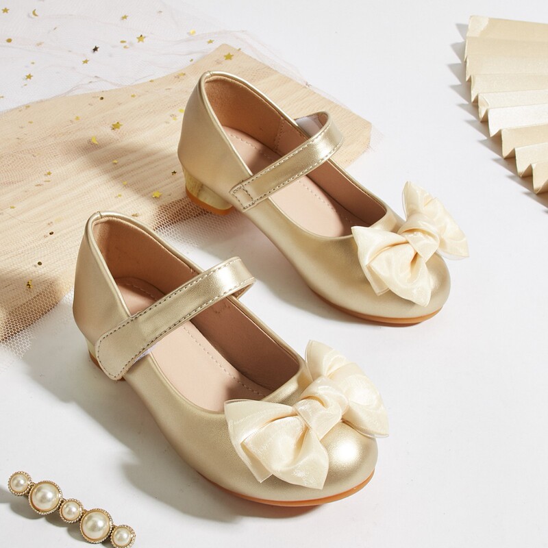 Girls' High-Heeled Shoes 2026 New Style Shoes with Bowknot, High Heel, Chunky Heel, Fashionable Versatile Small Leather Shoes for Girls Girls' High-Heeled Shoes 2026 New Style Shoes with Bowknot, High Heel, Chunky Heel, Fashionable Versatile Small Leather Shoes for Girls