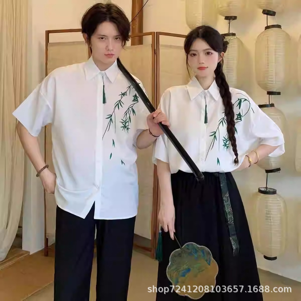 国风汉服初中学生合唱朗诵古风新中式演出服高中生运动会校服套装